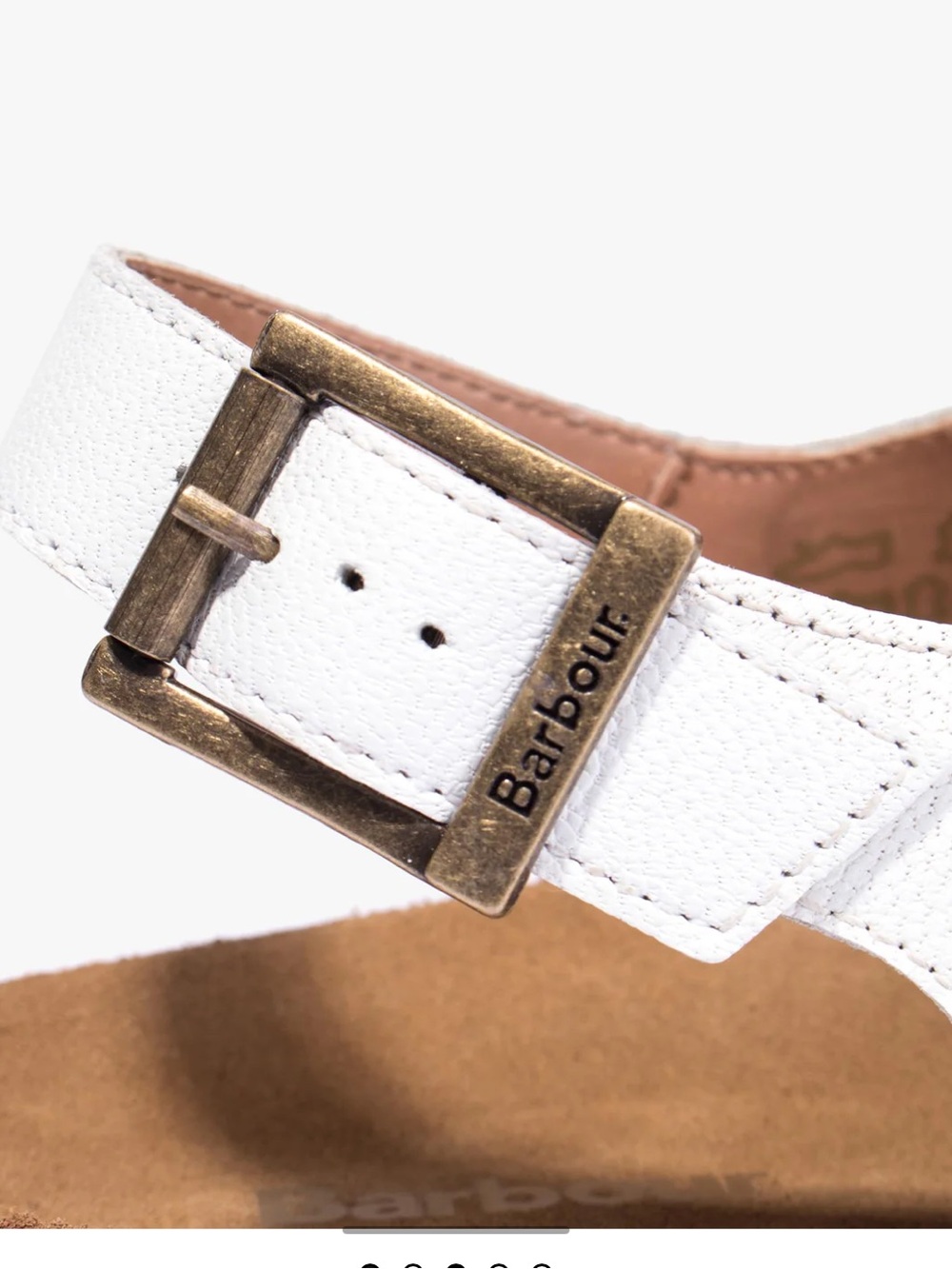 BARBOUR size 8 White Soft Leather Comfort Sandals Adjustable Buckle NEW $268 - Picture 5 of 16